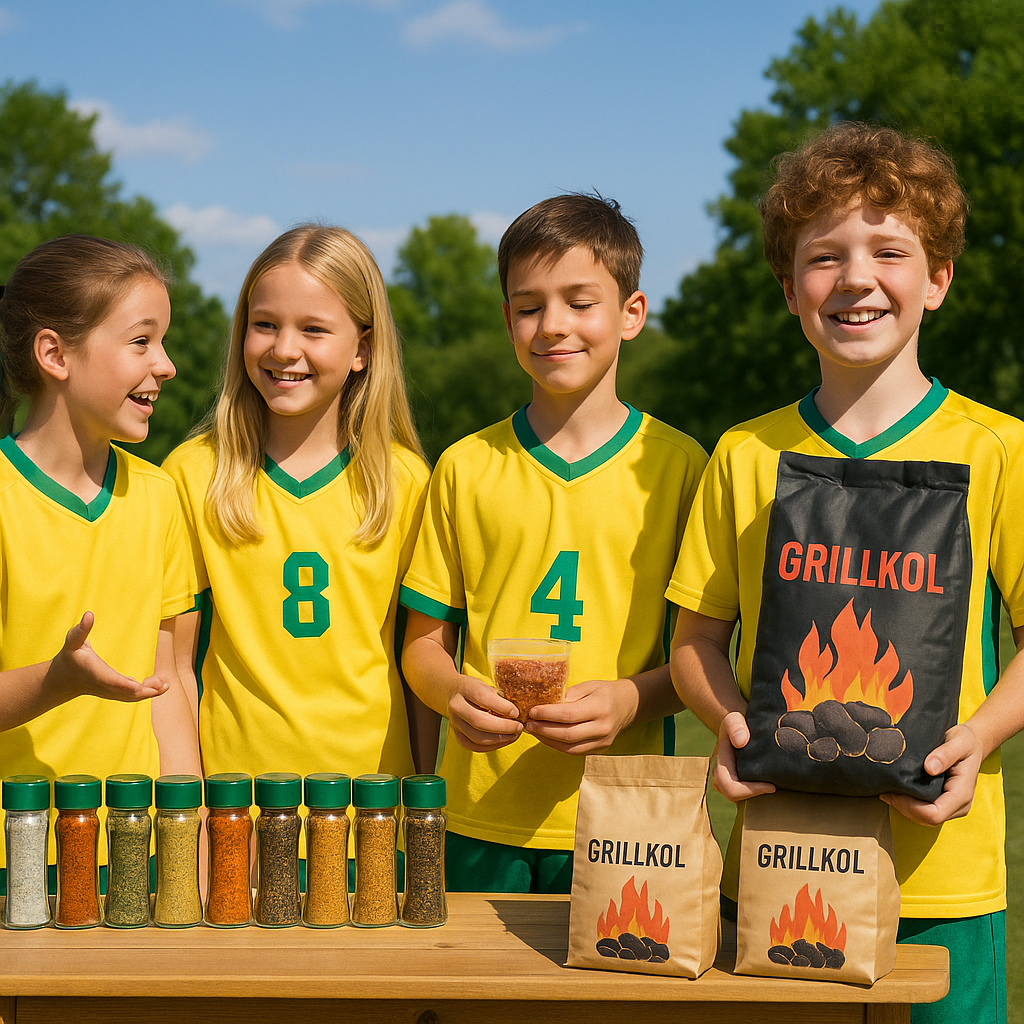 Fotbollslag säljer grillkol och kryddor